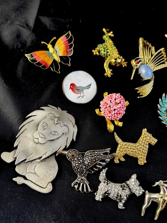 JJ,ULTRA, 1928, MONET,SAC,Danecraft Jewelry - VTG Animal Brooch Pin Lot 22 Piece Estate Collection Signed JJ ULTRA SAC MONET+